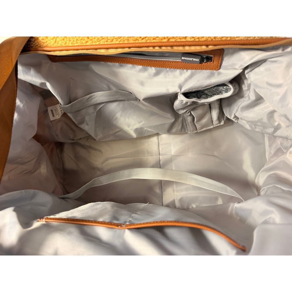 Childhome Teddy Mommy Bag Brown Fuzzy Diaper Travel Duffle NWOT - Picture 9 of 14